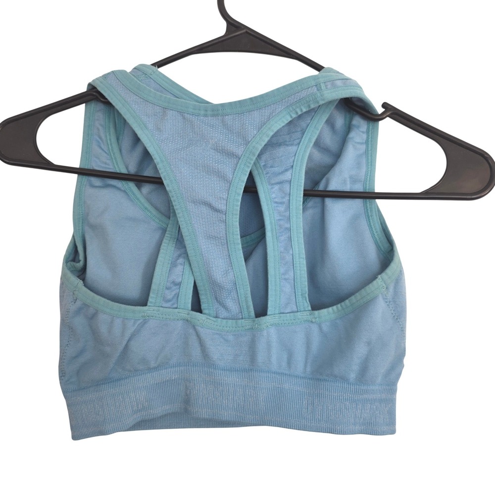 Gymshark Seamless Sport Bra Light Blue Racerback Athletic Workout Tank Top M